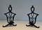 Wrought Iron Chenets in the style of Raymond Subes, 1940s, Set of 2 4