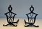Wrought Iron Chenets in the style of Raymond Subes, 1940s, Set of 2 2