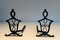 Wrought Iron Chenets in the style of Raymond Subes, 1940s, Set of 2 3