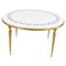 Vintage Brass and White Marble Coffee Table, 1970s, Image 1