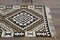 Vintage Turkish White Wool Diamond Oushak Rug Runner 4