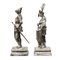 Artisanal Cabinet Figures of Knights in Silver from Neresheimer Hanau, 19th Century, Set of 2 2
