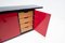 Italienisches Mid-Century Modern Sideboard in Rot & Schwarz, 1970er 8