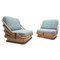 Fauteuils Mid-Century en Rotin, Set de 2 1