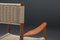Skandinavischer Armlehnstuhl aus Holz mit Kord Gurtband, 1960er 13
