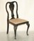 Antique Chinese Black Lacquered Side Chairs, Set of 2 2