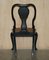 Antique Chinese Black Lacquered Side Chairs, Set of 2 17
