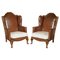 Antique Wingback Armchairs, 1880, Set of 2 1