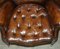 Butacas Chippendale victorianas antiguas de cuero marrón, 1860. Juego de 2, Imagen 13