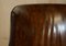 Butacas Chippendale victorianas antiguas de cuero marrón, 1860. Juego de 2, Imagen 6