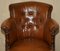 Antique Chesterfield Captains Chair in Cigar Brown Leather, 1860 3