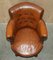Antique Chesterfield Captains Chair in Cigar Brown Leather, 1860, Image 12