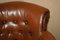 Antique Chesterfield Captains Chair in Cigar Brown Leather, 1860, Image 6