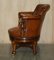 Antiker Chesterfield Captains Chair aus Zigarrenbraunem Leder, 1860 17