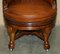 Antique Chesterfield Captains Chair in Cigar Brown Leather, 1860, Image 4