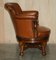 Antique Chesterfield Captains Chair in Cigar Brown Leather, 1860, Image 16