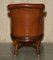 Antique Chesterfield Captains Chair in Cigar Brown Leather, 1860, Image 18