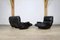 Black Leather Marsala Sofa and Lounge Chair by Michel Ducaroy, 1970s, Set of 2 5