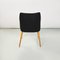 Modern Italian Black and Gray Leather and Wood Chairs, 1980s, Set of 3 6