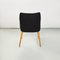 Moderne italienische Stühle aus Leder & Holz in Schwarz & Grau, 1980er, 3er Set 6