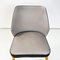 Modern Italian Black and Gray Leather and Wood Chairs, 1980s, Set of 3 8