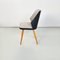 Modern Italian Black and Gray Leather and Wood Chairs, 1980s, Set of 3 4