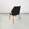 Modern Italian Black and Gray Leather and Wood Chairs, 1980s, Set of 3 5