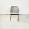 Moderne italienische Stühle aus Leder & Holz in Schwarz & Grau, 1980er, 3er Set 3
