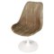 Space Age American Brown Fabric Tulip Chair by Eero Saarinen for Knoll, 1970s 1