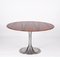 Mid-Century Italian Round Dining Table with Wooden Top & Aluminum Tulip Base by Eero Saarinen, 1970s 2