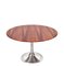 Mid-Century Italian Round Dining Table with Wooden Top & Aluminum Tulip Base by Eero Saarinen, 1970s, Image 5