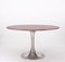 Mid-Century Italian Round Dining Table with Wooden Top & Aluminum Tulip Base by Eero Saarinen, 1970s 7