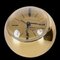 Reloj de 8 días con esfera dorada con base de vidrio acrílico ahumado de Swiza, años 70, Imagen 3