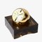 Reloj de 8 días con esfera dorada con base de vidrio acrílico ahumado de Swiza, años 70, Imagen 7