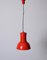 Rote italienische Mid-Century Lampara Deckenlampe von Fontana Arte, 1965 9
