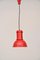 Lámpara de techo italiana Mid-Century roja de Fontana Arte, 1965, Imagen 4