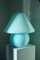 Lámpara vintage en forma de hongo de cristal de Murano azul, años 70, Imagen 4