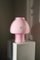 Lampe Champignon Vintage en Verre Murano Rose 3