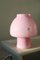 Lámpara vintage en forma de hongo de cristal de Murano en rosa, Imagen 1