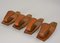 Wall Hooks in Fawn Stitching Leather in the style of Jacques Adnet, Set of 4 4