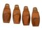 Wall Hooks in Fawn Stitching Leather in the style of Jacques Adnet, Set of 4 1