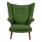 Papa Bear with Green Hallingdal Fabric By Hans J. Wegner 2