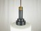 Lampada Mid-Century moderna in metallo nero, ottone e vetro opalino, anni '50, Immagine 5