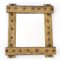 French Brutalist Riveted Mirror in Gold Metal, 1970, Image 1
