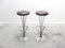 Modern Danish Bar Stools by Piet Hein for Fritz Hansen, 1984, Set of 2 1