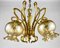 Vintage Gilt Brass & Glass Chandelier, Belgium, 1980s 2