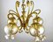 Vintage Gilt Brass & Glass Chandelier, Belgium, 1980s 4