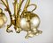 Vintage Gilt Brass & Glass Chandelier, Belgium, 1980s, Image 7