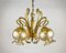 Vintage Gilt Brass & Glass Chandelier, Belgium, 1980s 1