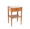 Art Deco Oak Side Table with Marble Top, 1930s, Image 1